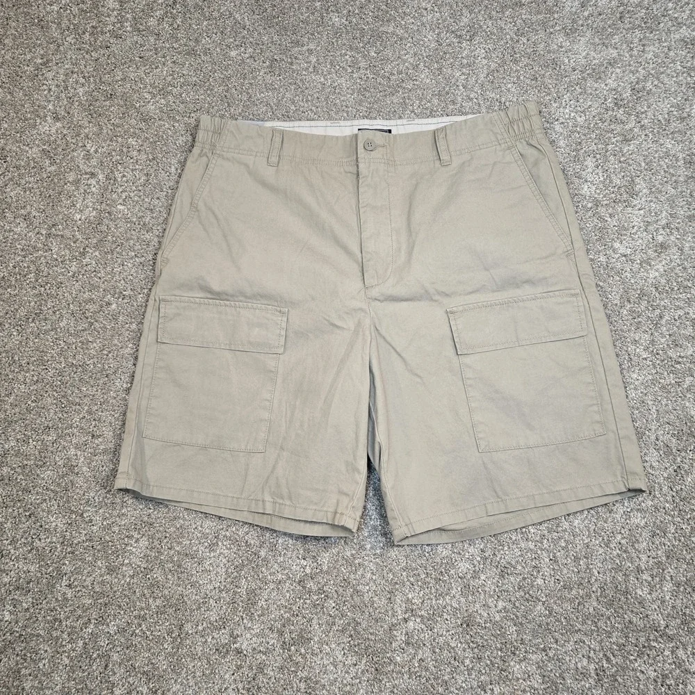 Dockers Relaxed Fit Canvas Hiking Shorts Mens Size 38 Flat Front Tan New